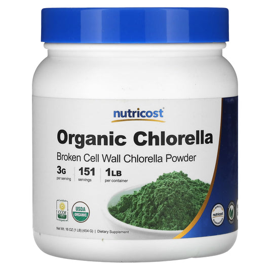 Nutricost, Organic Chlorella Powder, 16 oz (454 g) - Image 1
