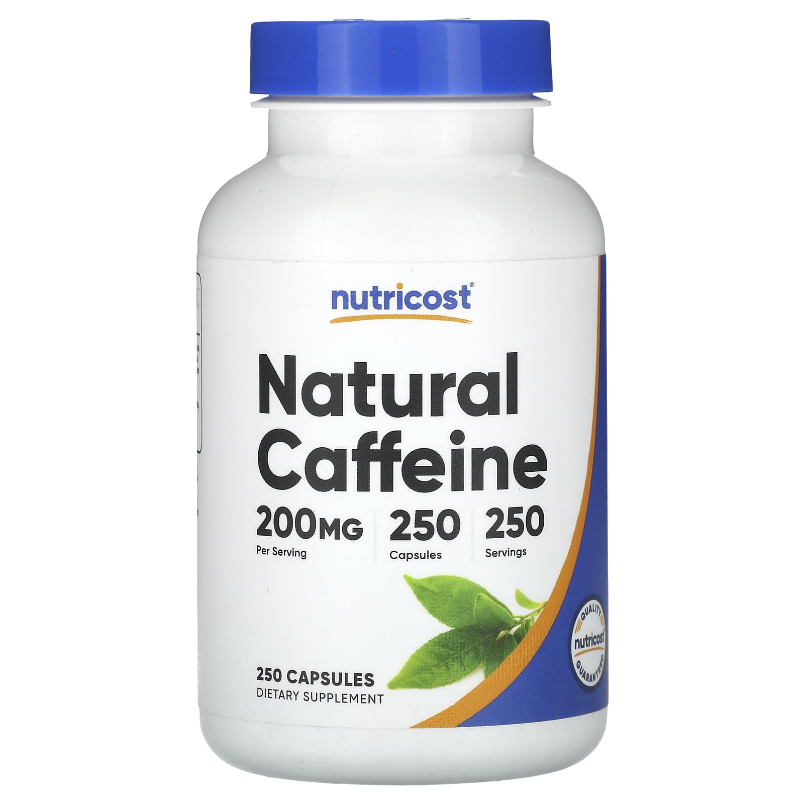 Nutricost, Natural Caffeine, 200 mg, 250 Capsules - Image 1
