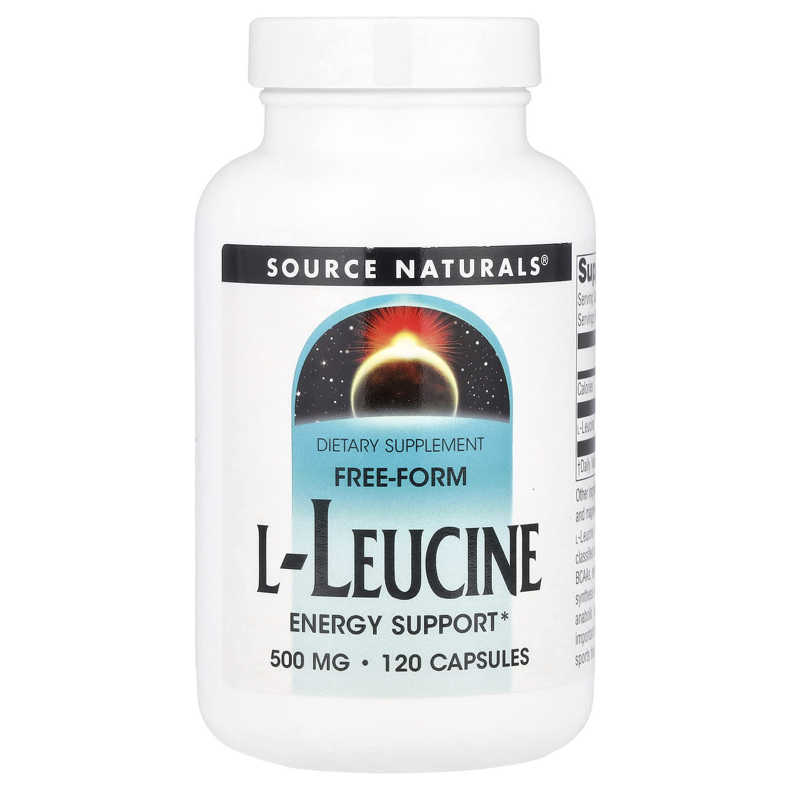 Source Naturals, Free-Form L-Leucine, 500 mg , 120 Capsules - Image 1