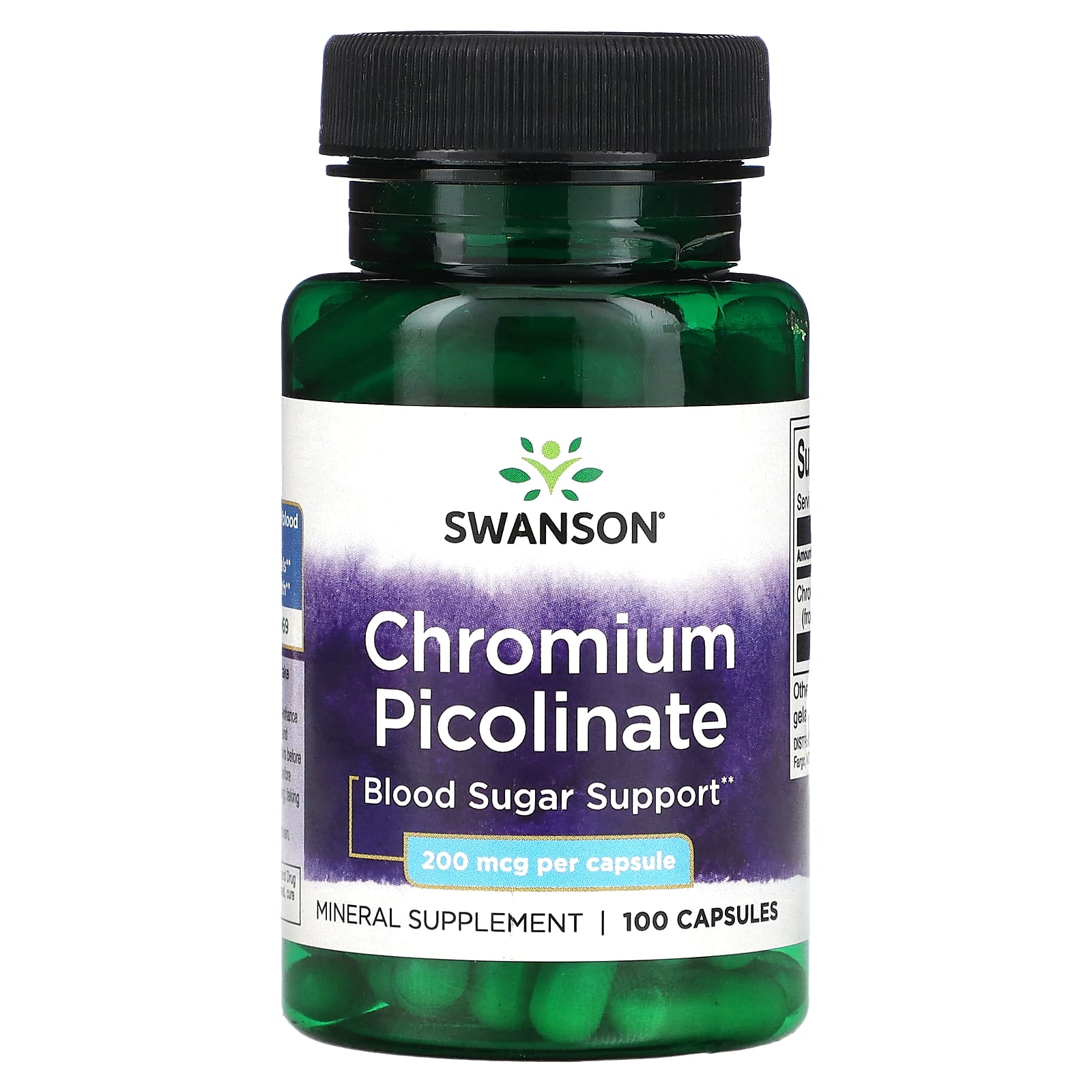 Swanson, Chromium Picolinate, 200 mcg, 100 Capsules - Image 1