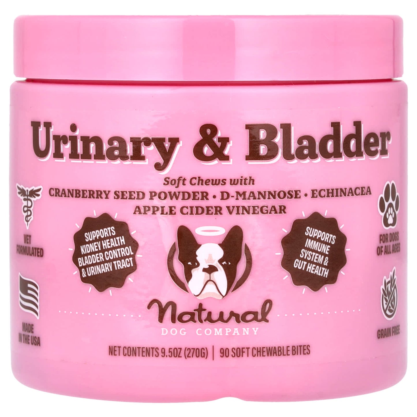 Natural Dog Company, Urinary & Bladder, For Dogs, All Ages , 90 Soft Chewable Bites, 9.5 oz (270 g) - Image 1