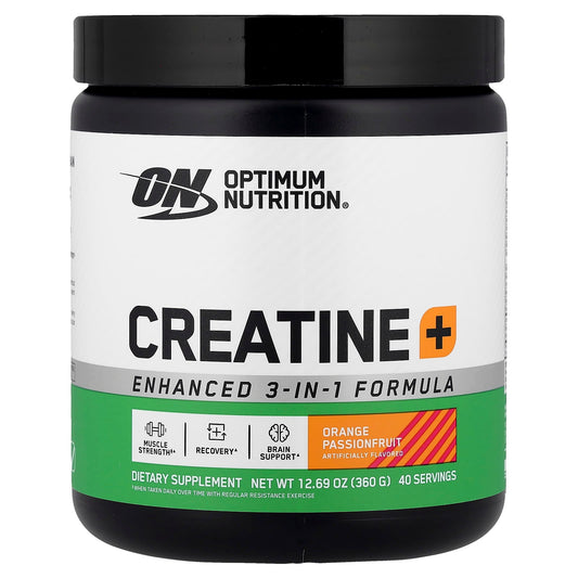 Optimum Nutrition, Creatine+, Orange Passionfruit, 12.69 oz (360 g) - Image 1