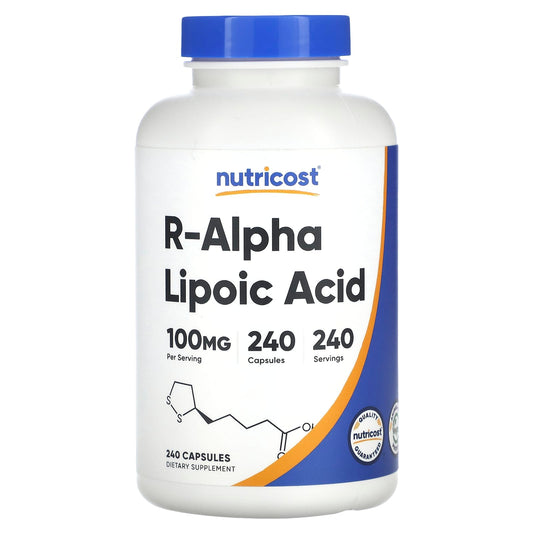 Nutricost, R-Alpha Lipoic Acid, 100 mg, 240 Capsules - Image 1