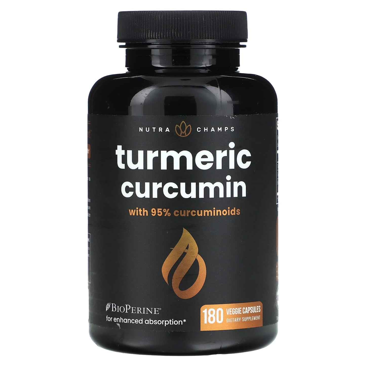 NutraChamps, Turmeric Curcumin, 180 Veggie Capsules - Image 1