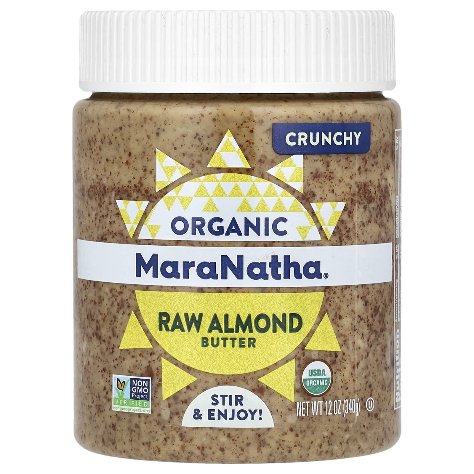 MaraNatha, Organic Raw Almond Butter, Crunchy, 12 oz (340 g) - Image 1