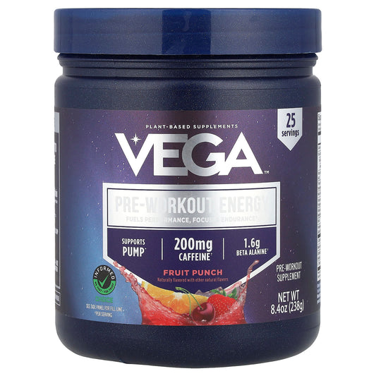 Vega, Pre-Workout Energy, Fruit Punch, 8.4 oz (238 g) - Image 1