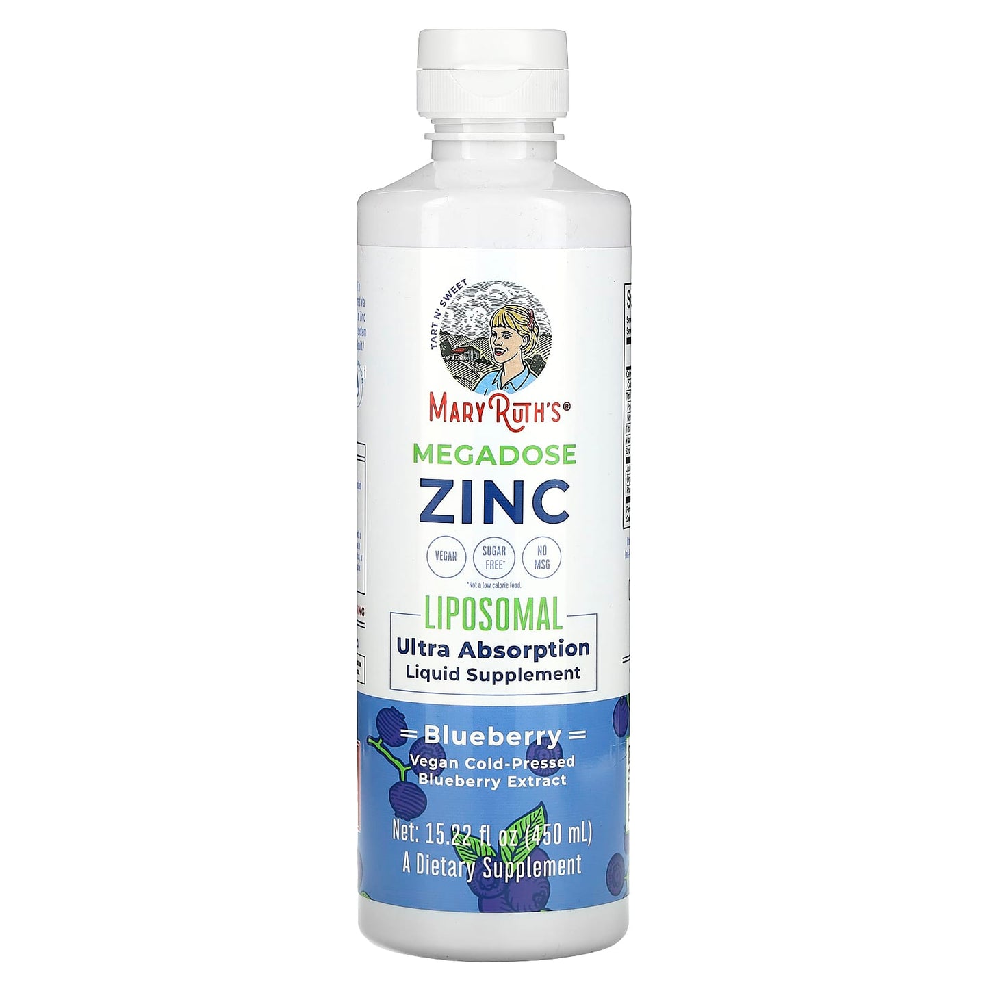 MaryRuth's, Megadose Zinc Liposomal, Blueberry, 15.22 fl oz (450 ml) - Image 1