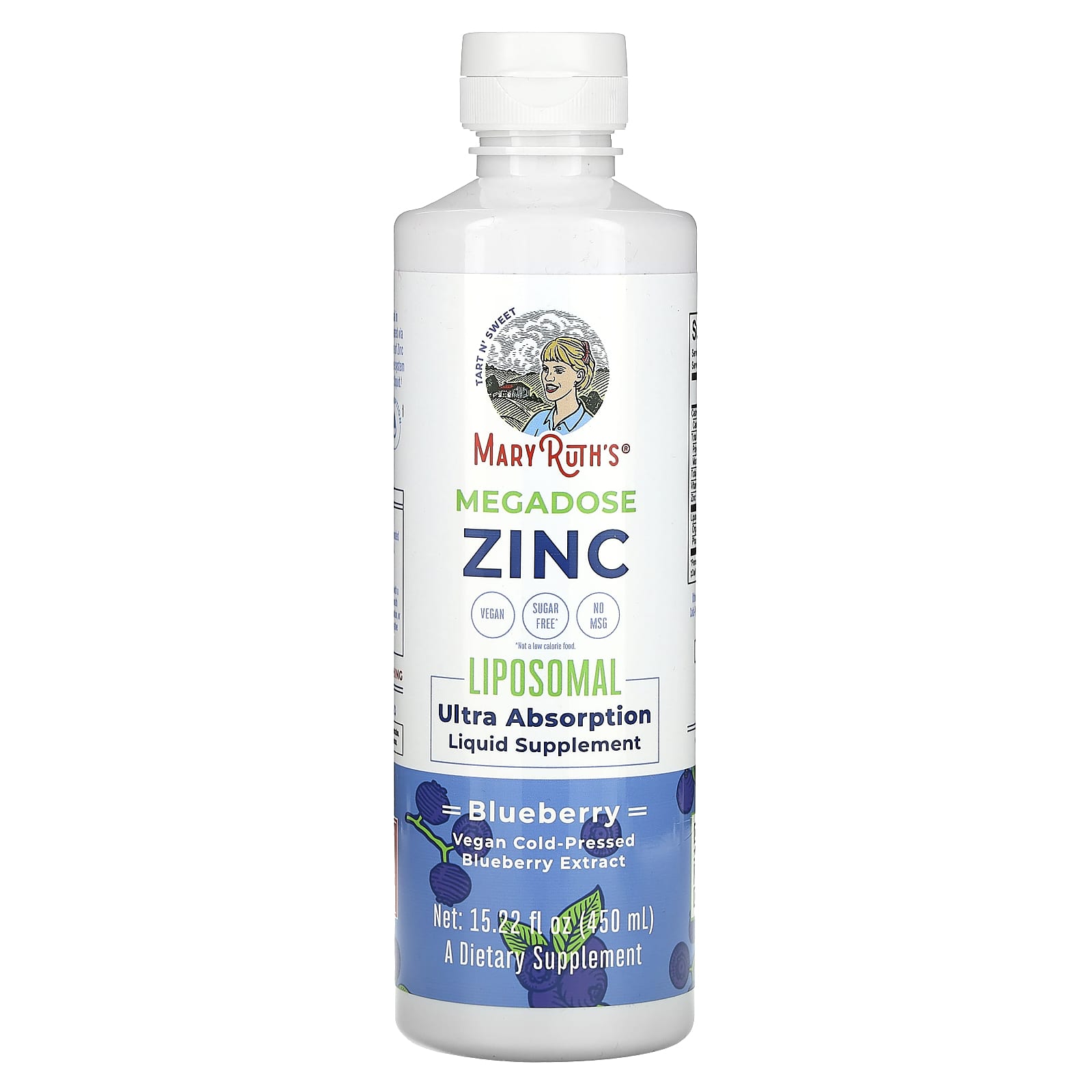 MaryRuth's, Megadose Zinc Liposomal, Blueberry, 15.22 fl oz (450 ml) - Image 1