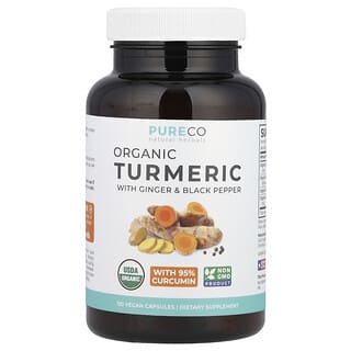 Turmeric with Ginger & Black Pepper, 120 Vegan Capsules - USDA Organic