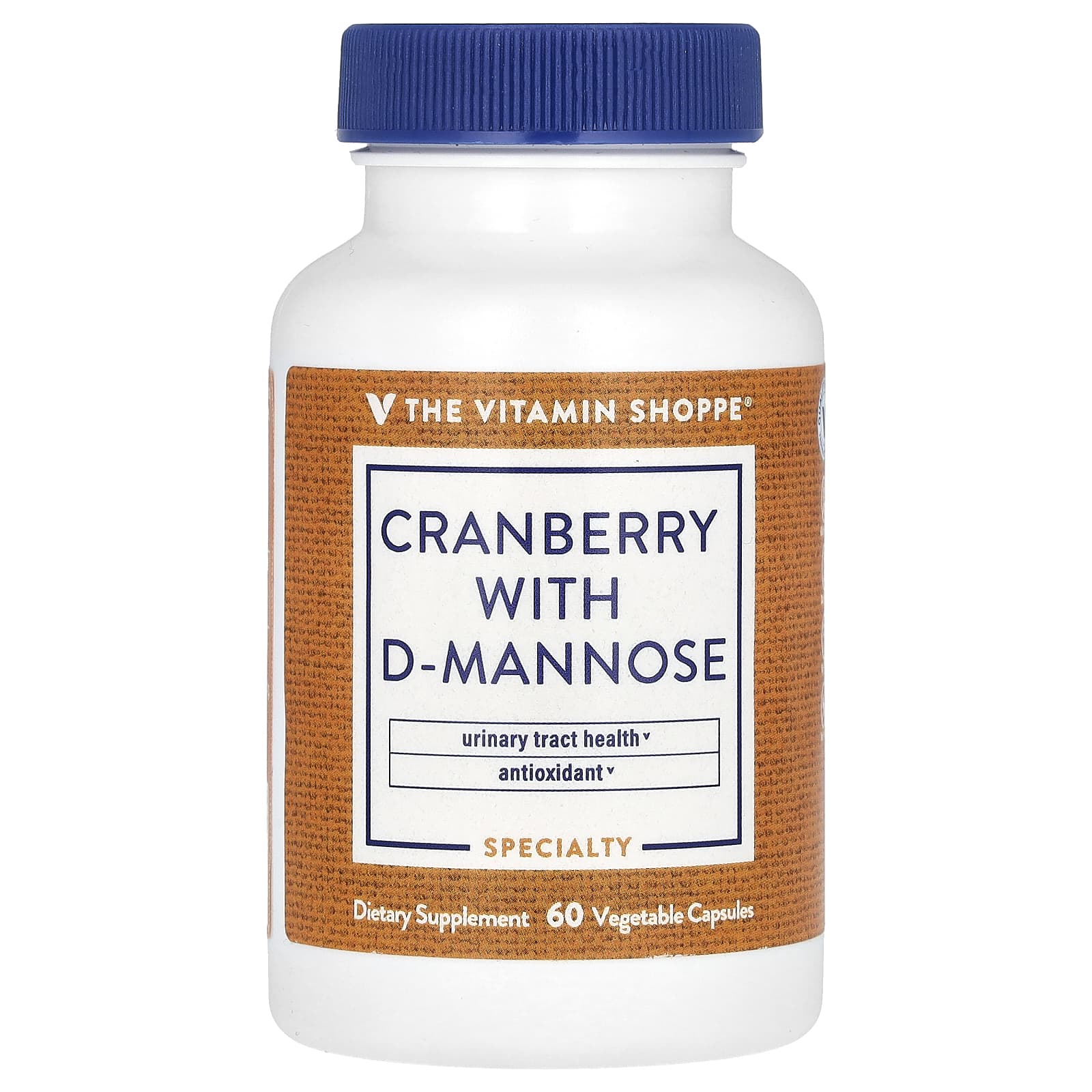 The Vitamin Shoppe, Cranberry With D-Mannose, 60 Vegetable Capsules - Image 1
