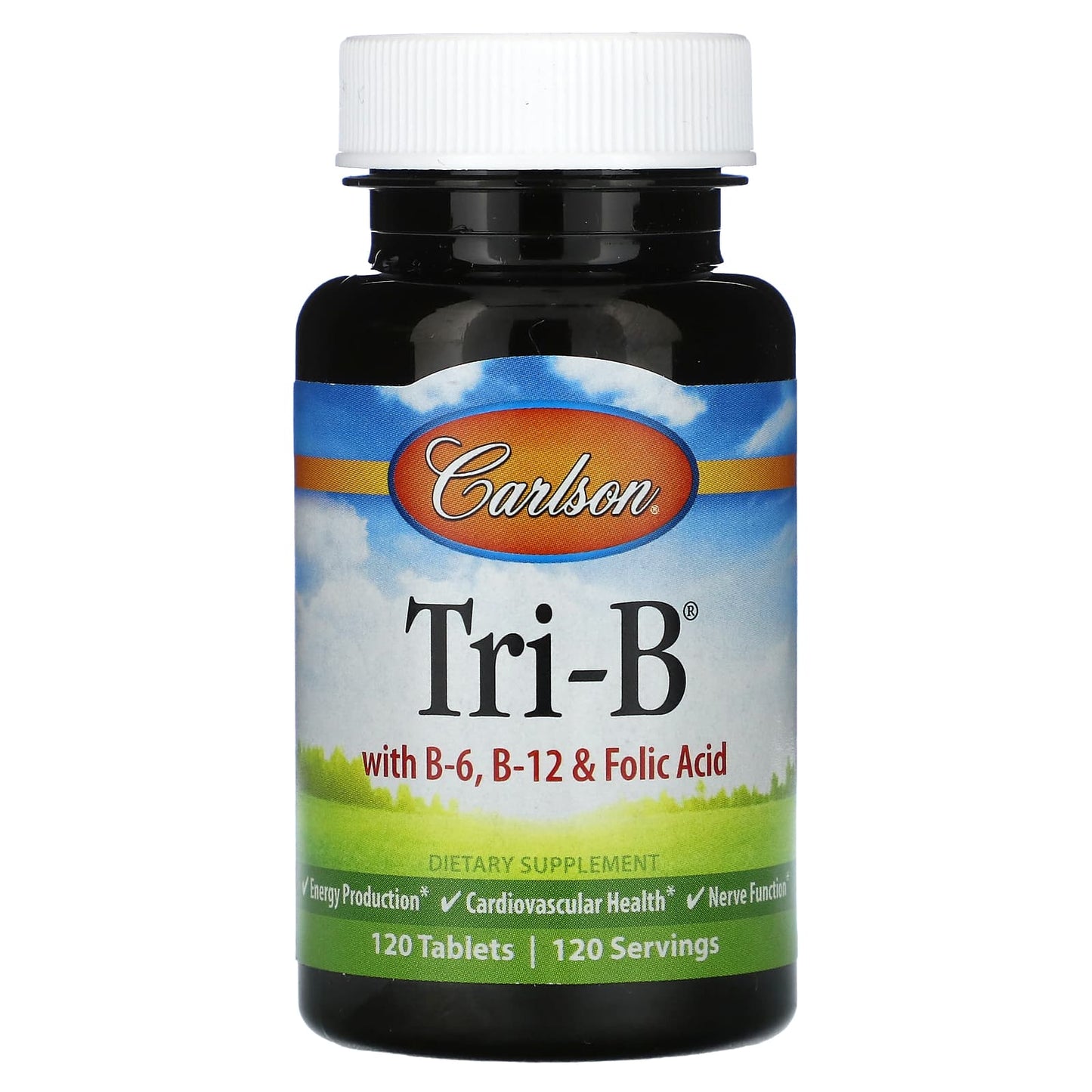 Carlson Tri-B with B-6, B-12 & Folic Acid - Energy & Cardiovascular Health - Image 1