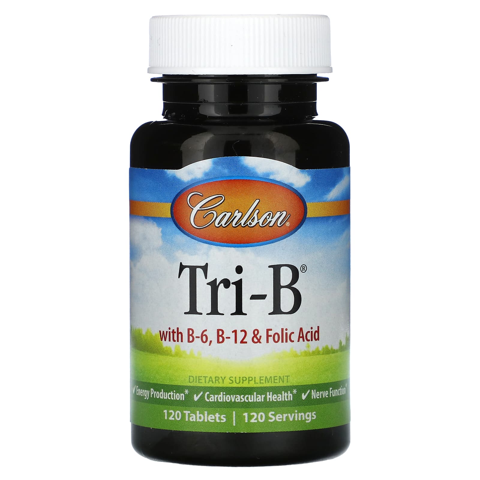 Carlson Tri-B with B-6, B-12 & Folic Acid - Energy & Cardiovascular Health - Image 1