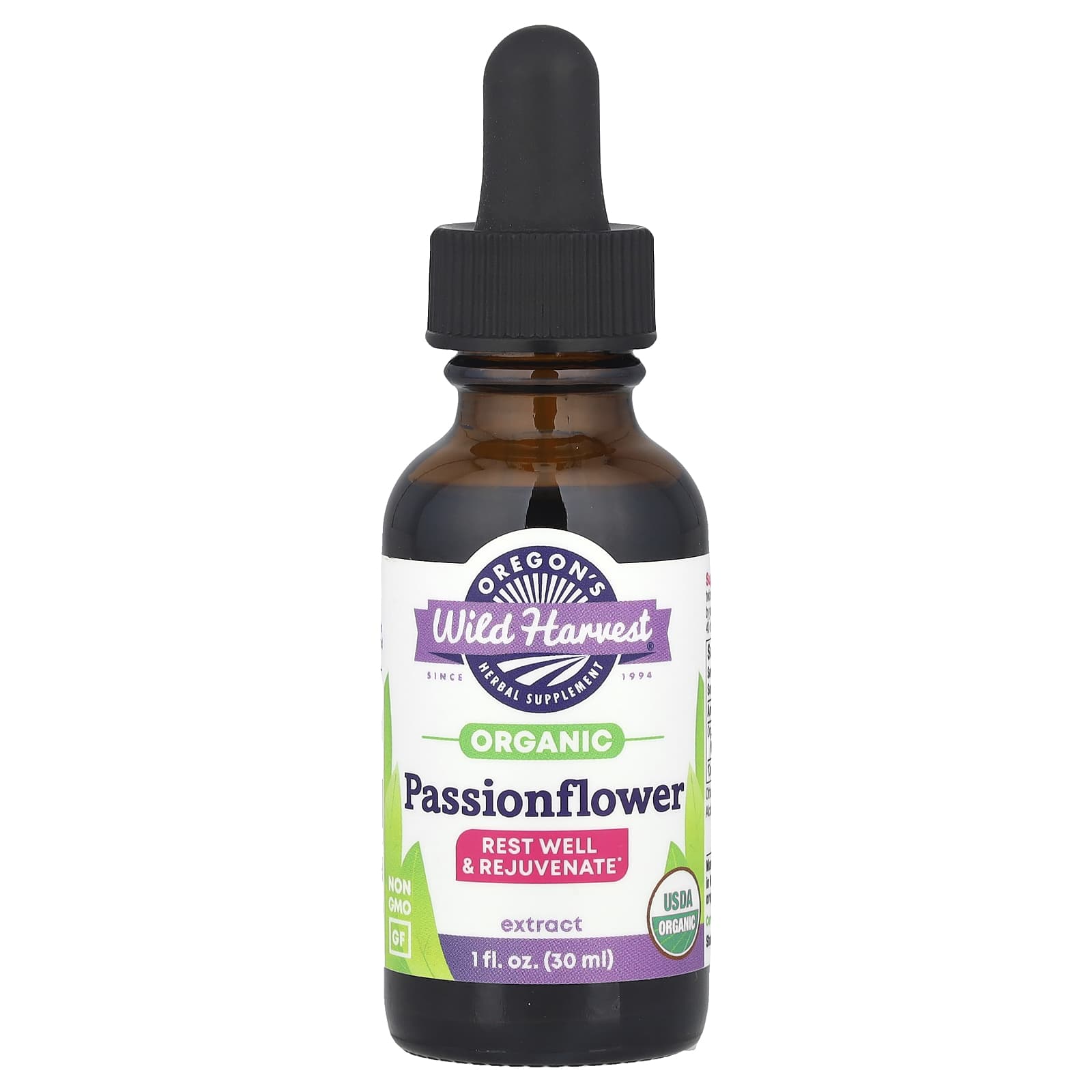 Oregon's Wild Harvest, Organic Passionflower Extract, 1 fl oz (30 ml) (250 mg per Serving) - Image 1