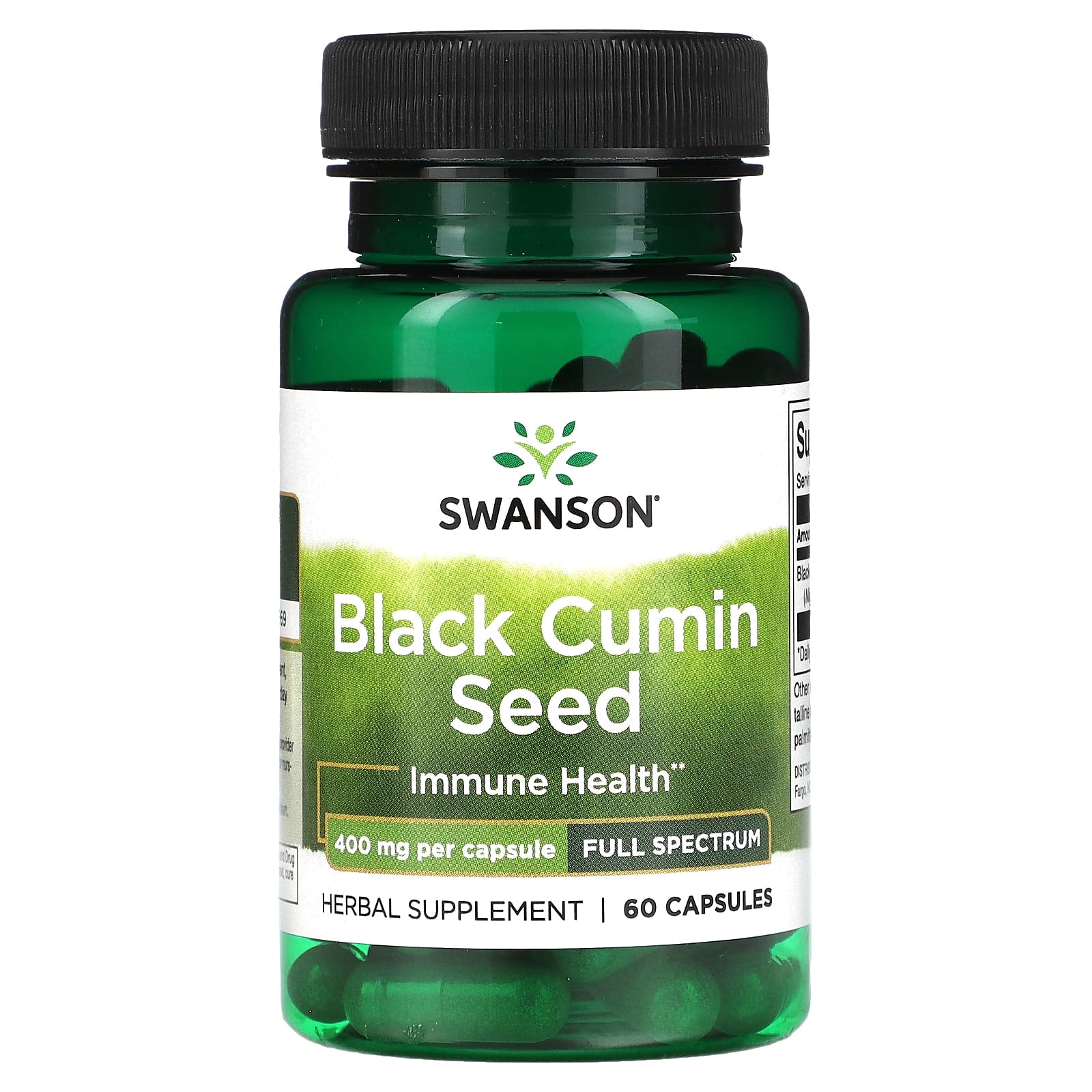 Swanson, Black Cumin Seed, Full Spectrum, 400 mg, 60 Capsules - Image 1
