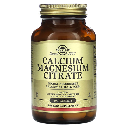 Solgar, Calcium Magnesium Citrate, 100 Tablets - Image 1