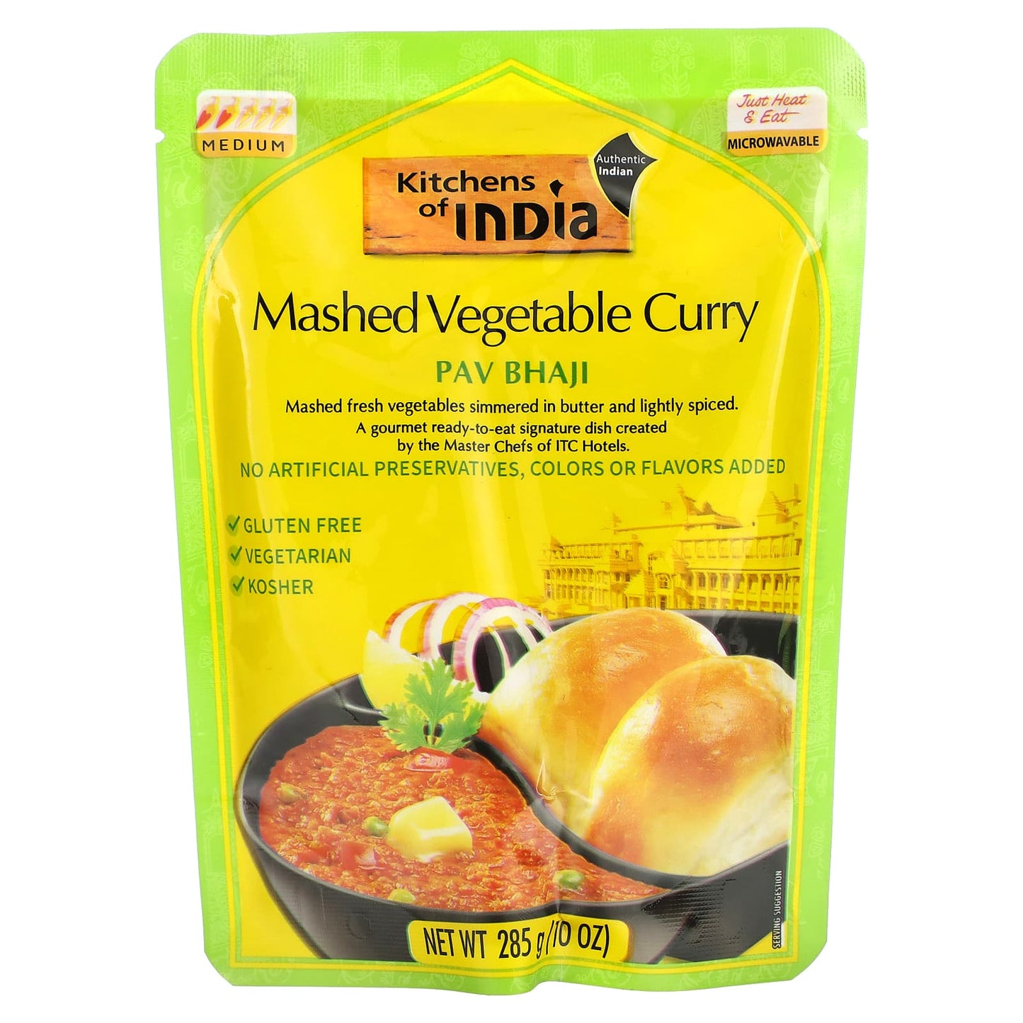 Kitchens of India, Pav Bhaji, Mashed Vegetable Curry, Medium, 10 oz (285 g) - Image 1