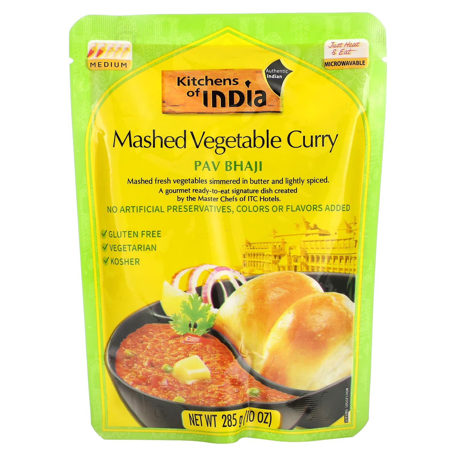 Kitchens of India, Pav Bhaji, Mashed Vegetable Curry, Medium, 10 oz (285 g) - Image 1