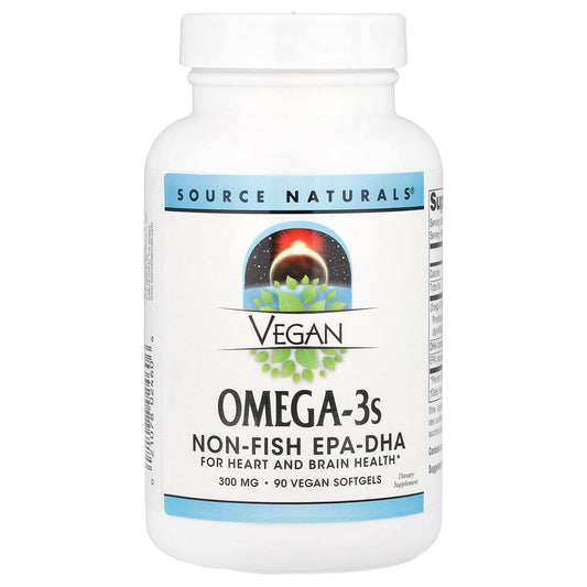 Source Naturals, Vegan Omega-3s, 300 mg , 90 Vegan Softgels - Image 1