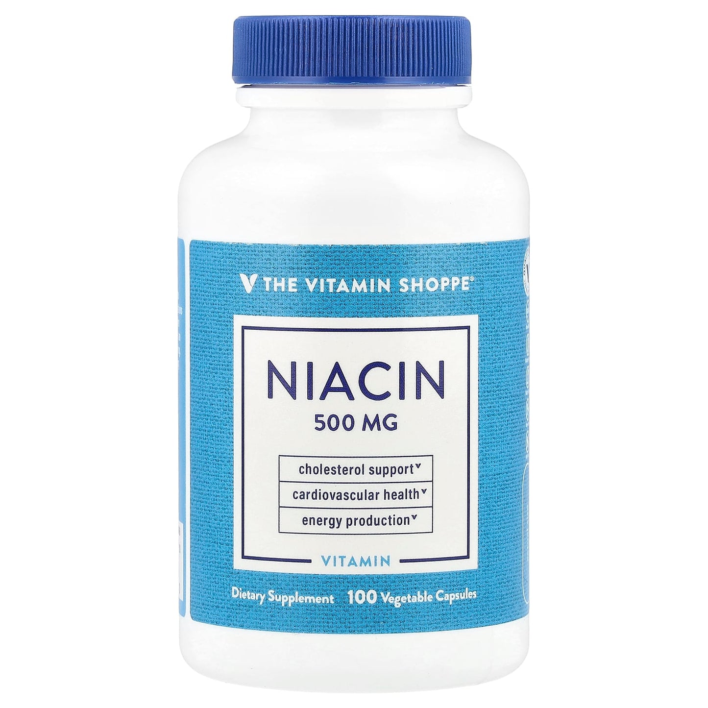 The Vitamin Shoppe, Niacin, 500 mg , 100 Vegetable Capsules - Image 1