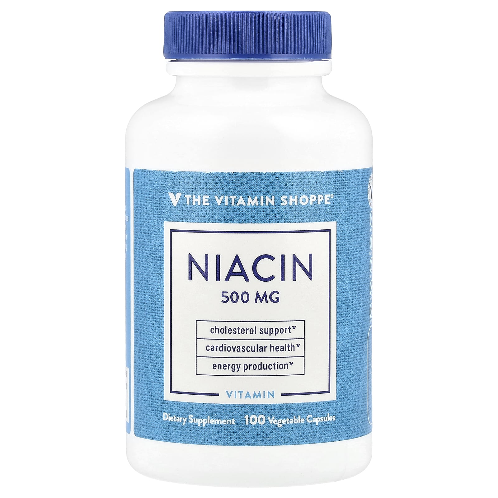The Vitamin Shoppe, Niacin, 500 mg , 100 Vegetable Capsules - Image 1