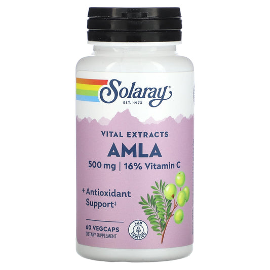 Solaray, Vital Extracts, AMLA, 500 mg, 60 VegCaps - Image 1