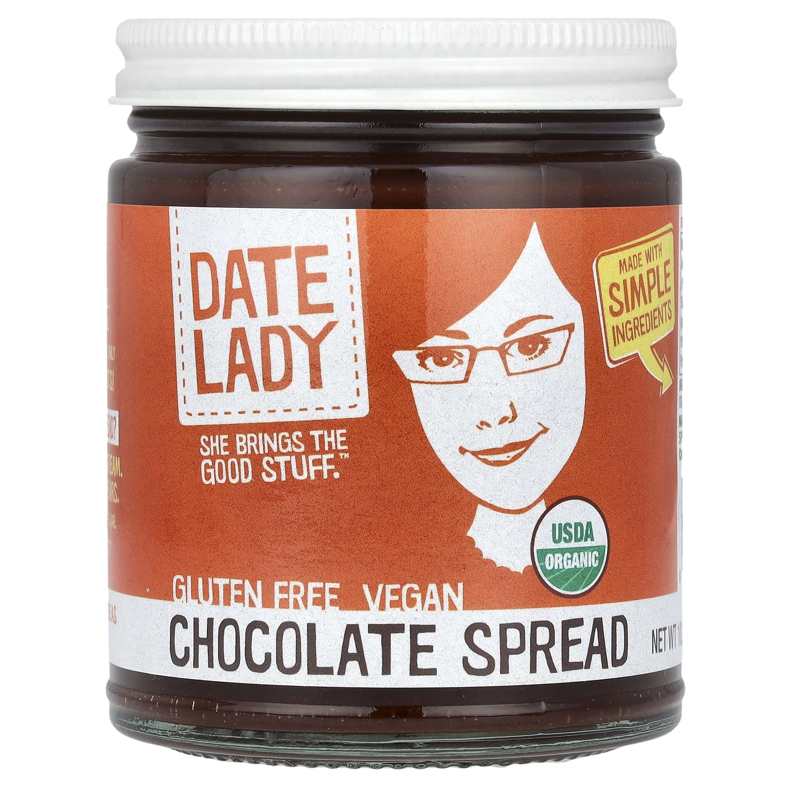 Date Lady Organic Chocolate Spread, 10.2 oz - Deliciously Simple - Image 1