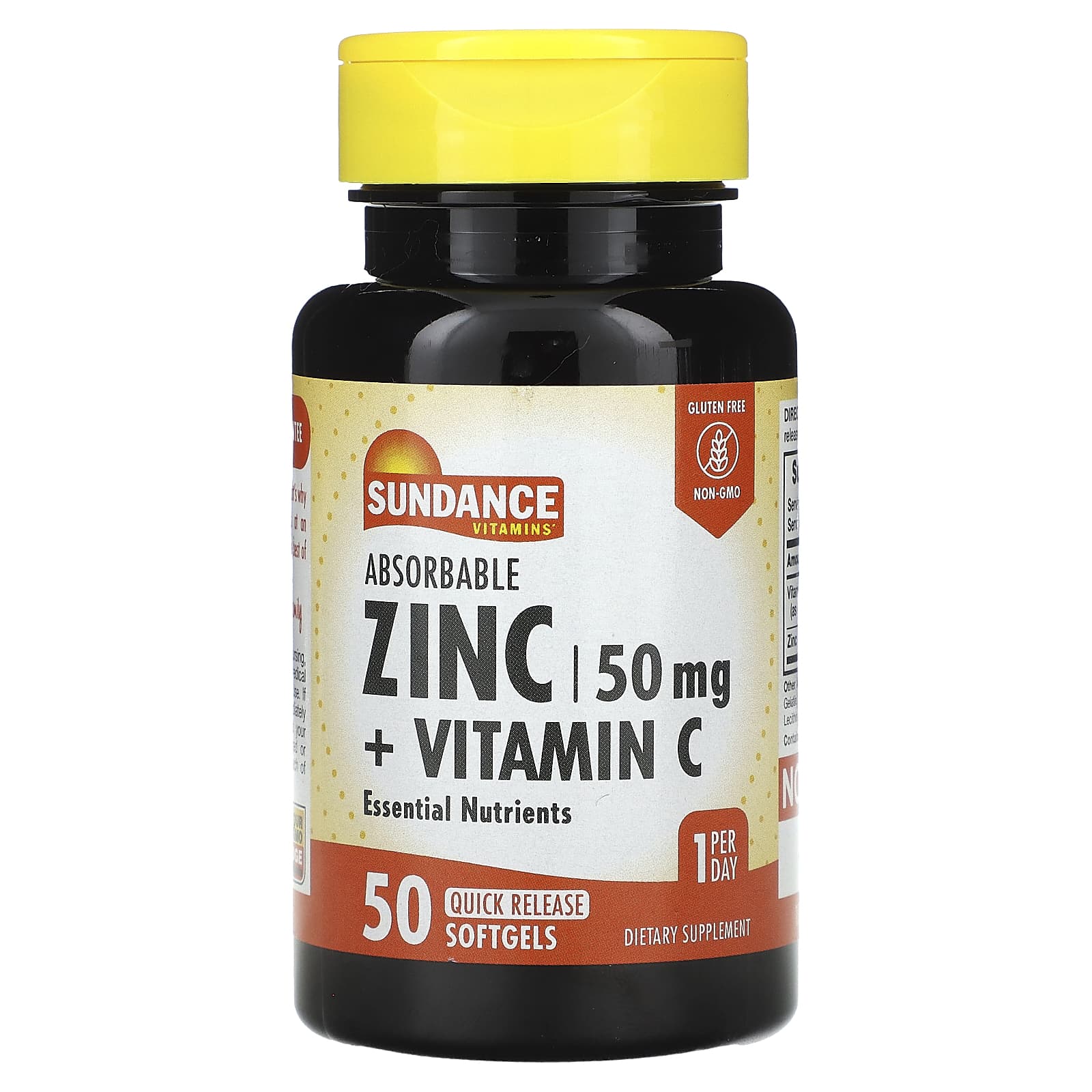 Sundance Vitamins, Absorbable Zinc + Vitamin C, 50  Quick Release Softgels - Image 1