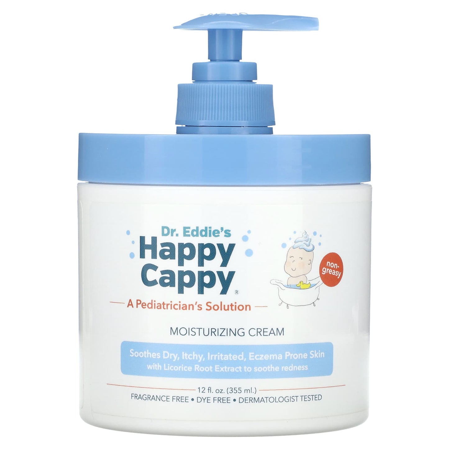 Happy Cappy Moisturizing Cream for Dry, Sensitive Skin - Fragrance Free - Image 1