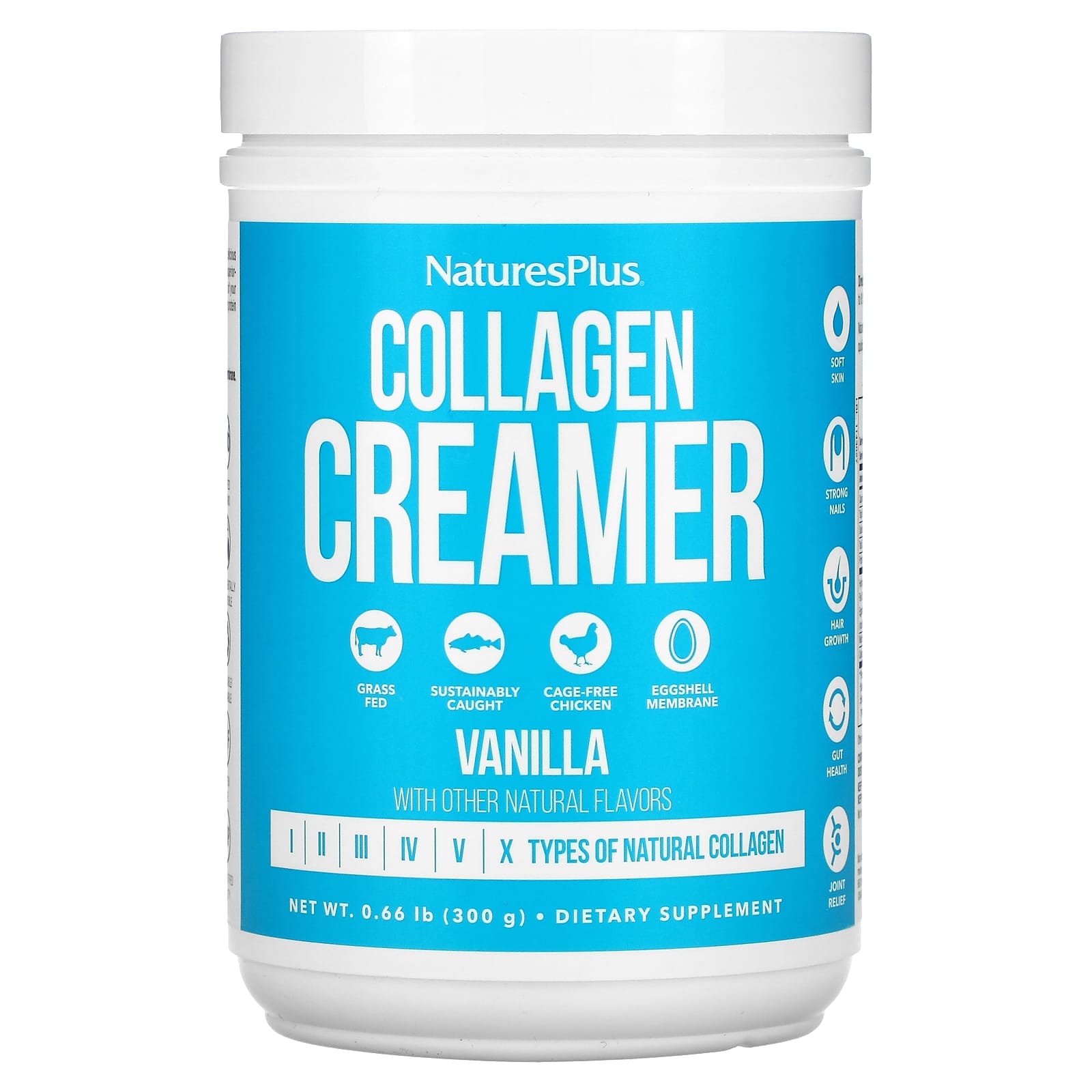NaturesPlus, Collagen Creamer, Vanilla, 0.66 lb (300 g) - Image 1
