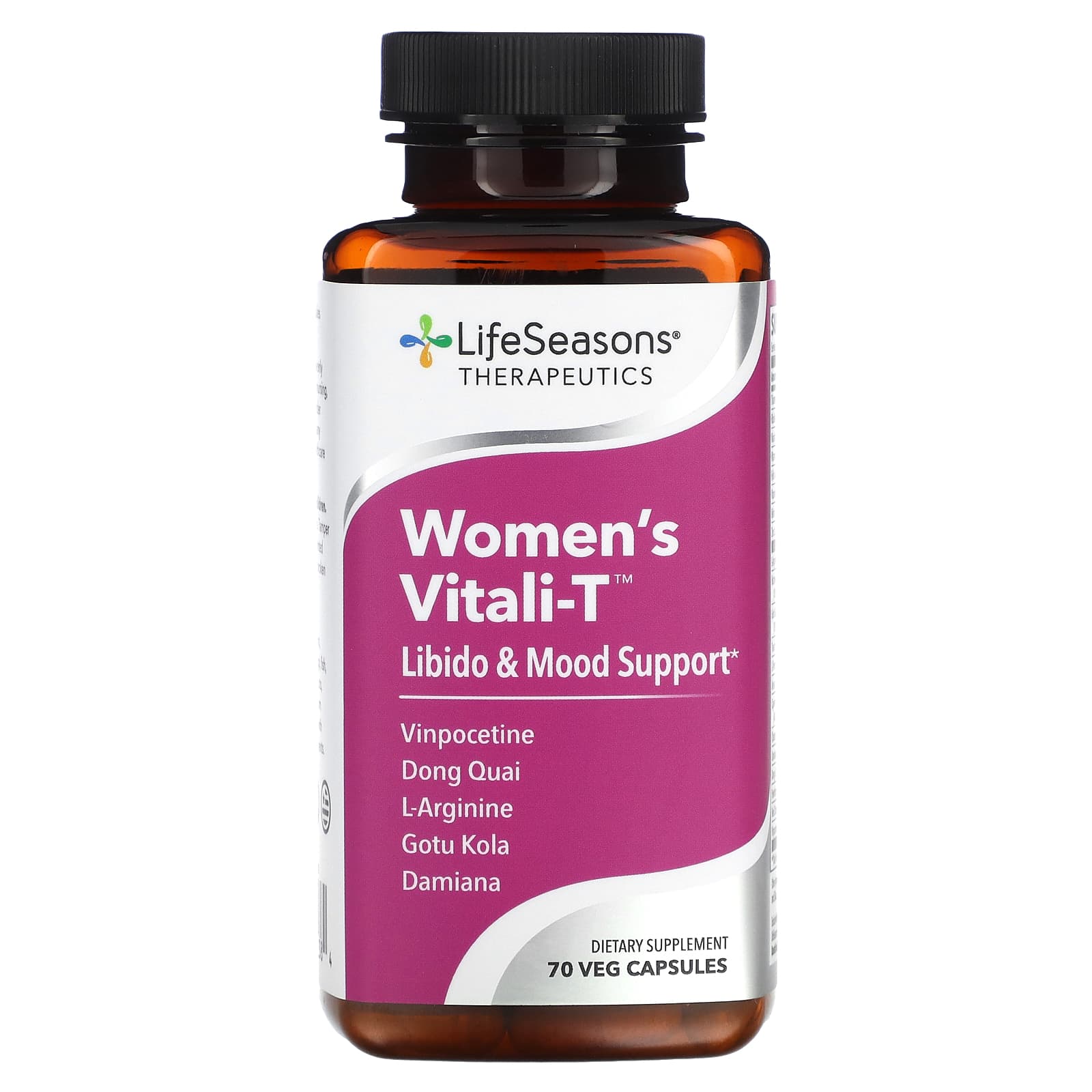 LifeSeasons, Women's Vitali-T, Libido & Mood Support, 70 Veg Capsules - Image 1