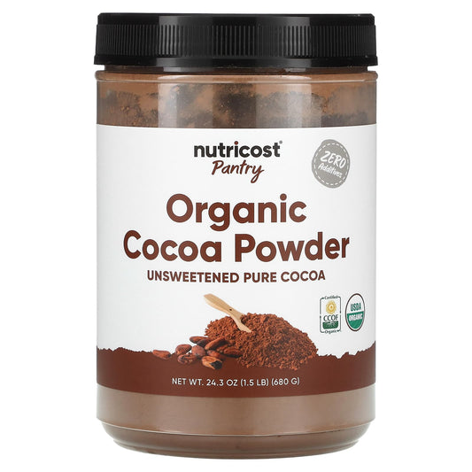 Nutricost, Pantry, Organic Cocoa Powder, Unsweetened, 24.3 oz (680 g) - Image 1