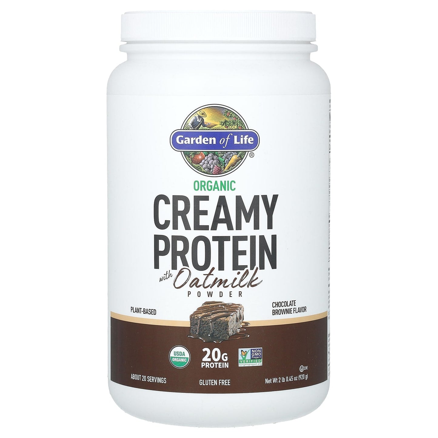Garden of Life Organic Creamy Protein with Oatmilk Powder - Chocolate Brownie - Image 1