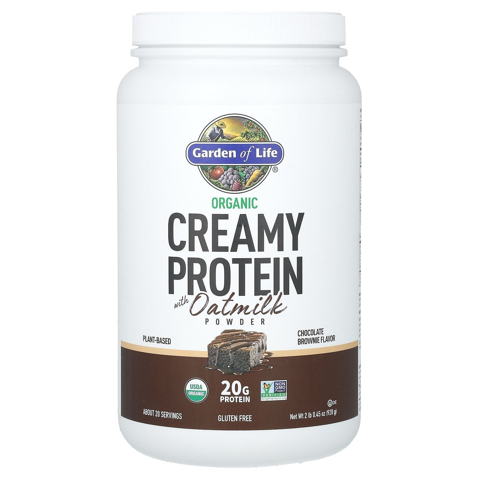 Garden of Life Organic Creamy Protein with Oatmilk Powder - Chocolate Brownie - Image 1