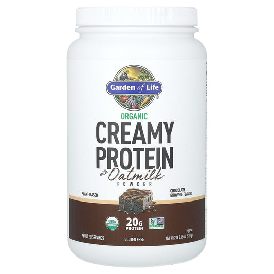 Garden of Life Organic Creamy Protein with Oatmilk Powder - Chocolate Brownie - Image 1