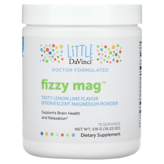 Little DaVinci, Fizzy Mag, Effervescent Magnesium Powder, Lemon Lime, 18.22 oz (516 g) - Image 1