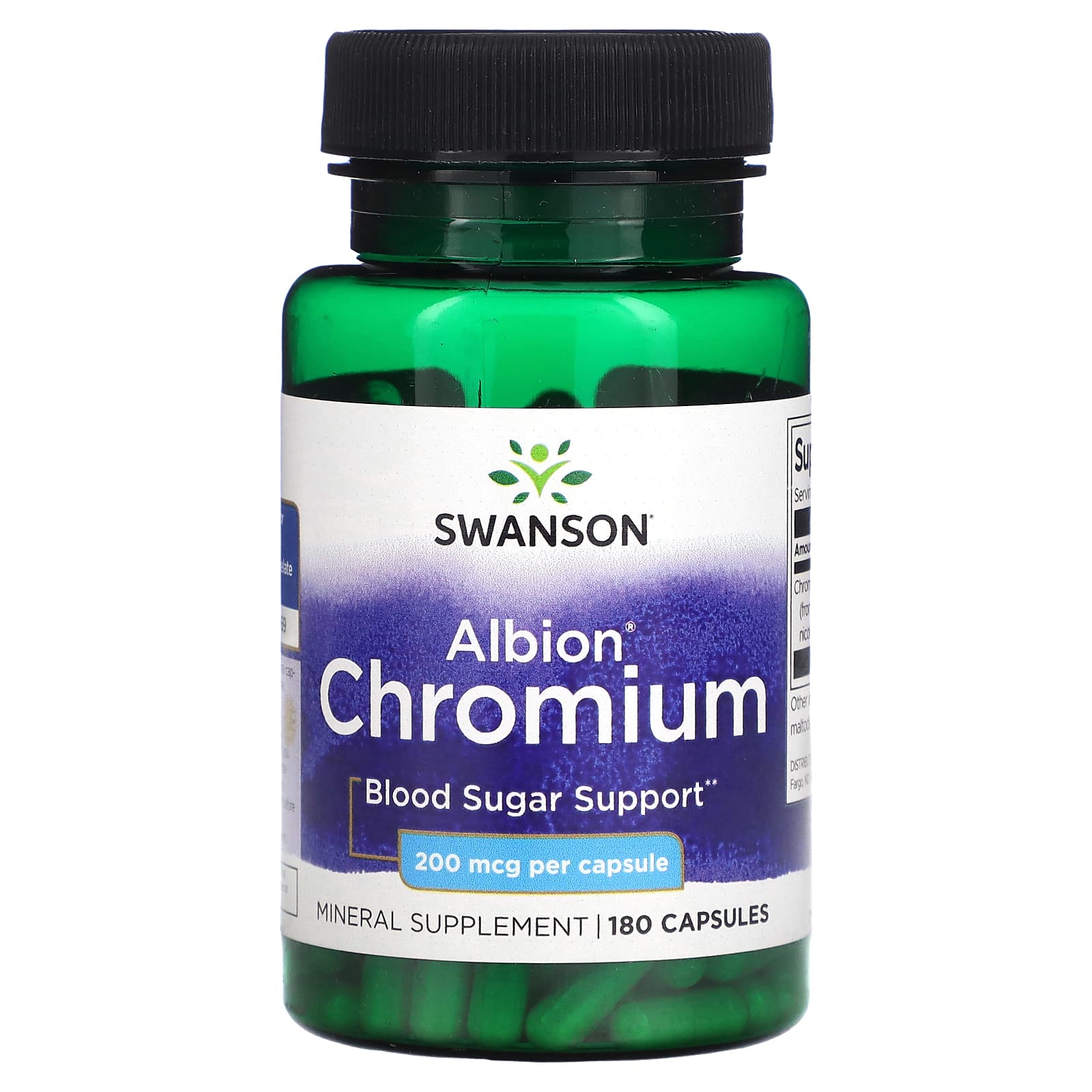 Swanson, Albion Chromium, 200 mcg, 180 Capsules - Image 1