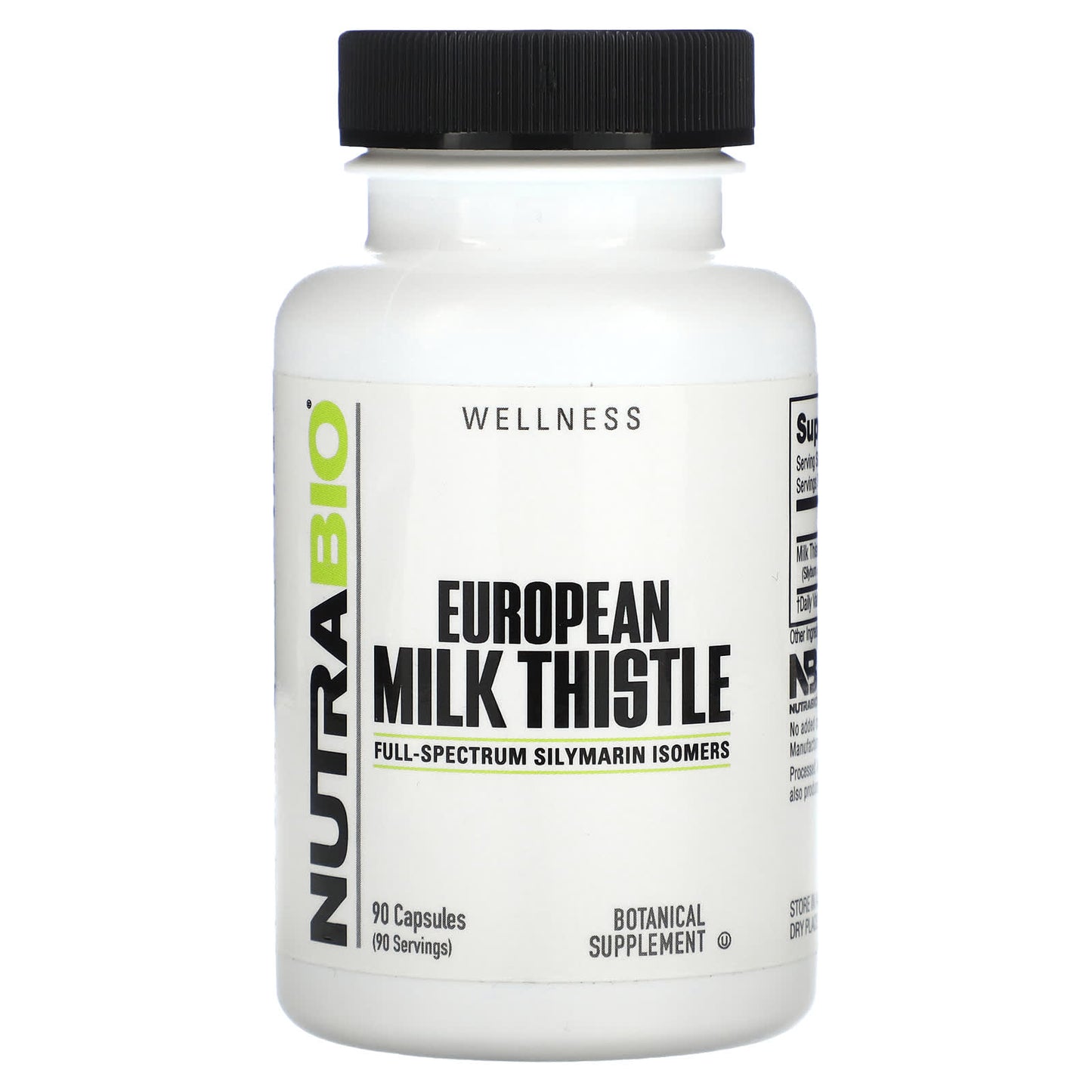 NutraBio, European Milk Thistle, 90 Capsules (241 mg per Capsule) - Image 1