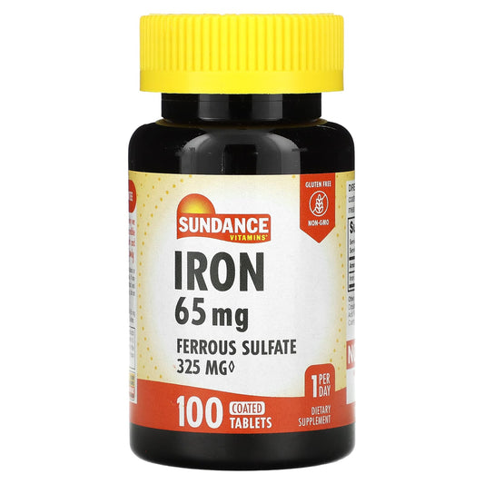 Sundance Vitamins, Iron, 65 mg, 100  Coated Tablets - Image 1