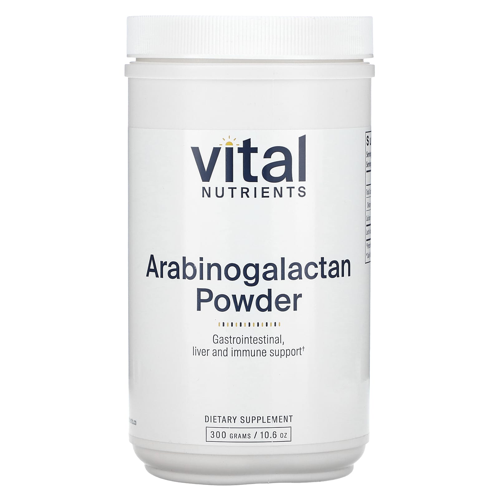 Vital Nutrients, Arabinogalactan Powder, 10.6 oz (300 g) - Image 1