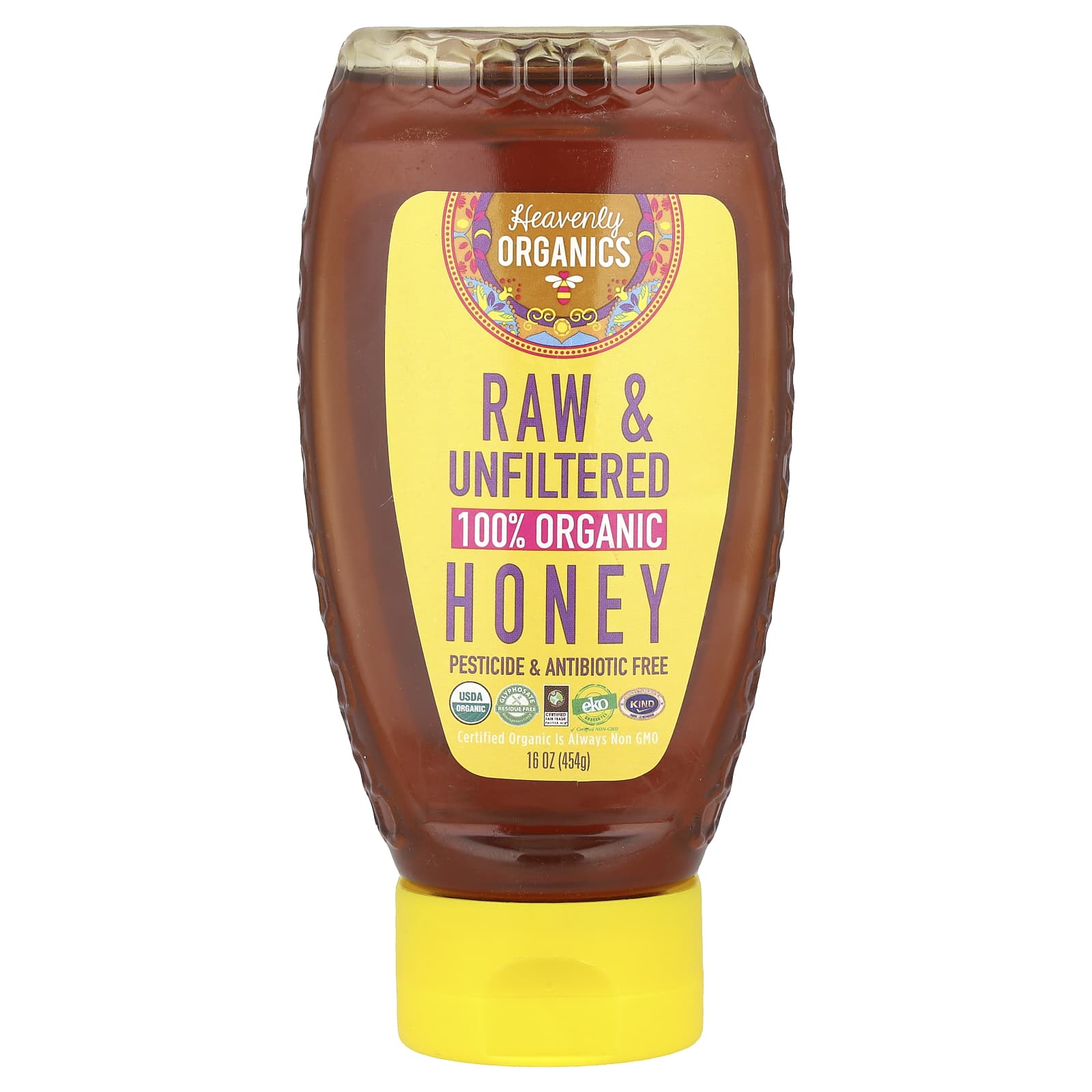 Heavenly Organics 100% Organic Raw Honey, 16 oz - Image 1