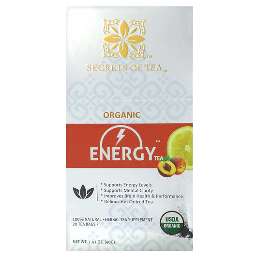 Secrets of Tea, Organic Energy Tea, 20 Tea Bags, 1.41 oz (40 g) - Image 1