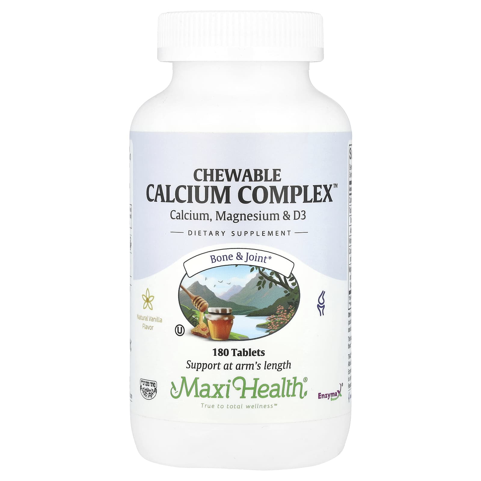 Maxi Health, Chewable Calcium Complex™, Natural Vanilla , 180 Tablets - Image 1