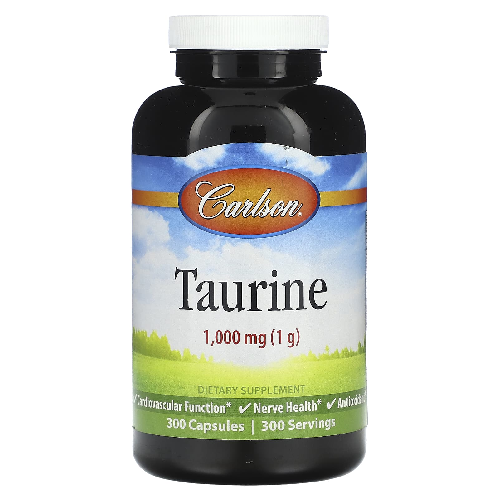 Carlson Taurine 1,000mg - 300 Capsules for Heart Health - Image 1