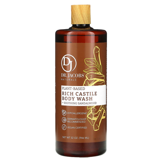 Plant-Based Castile Body Wash by Dr. Jacobs Naturals - Soothing Sandalwood - Image 1