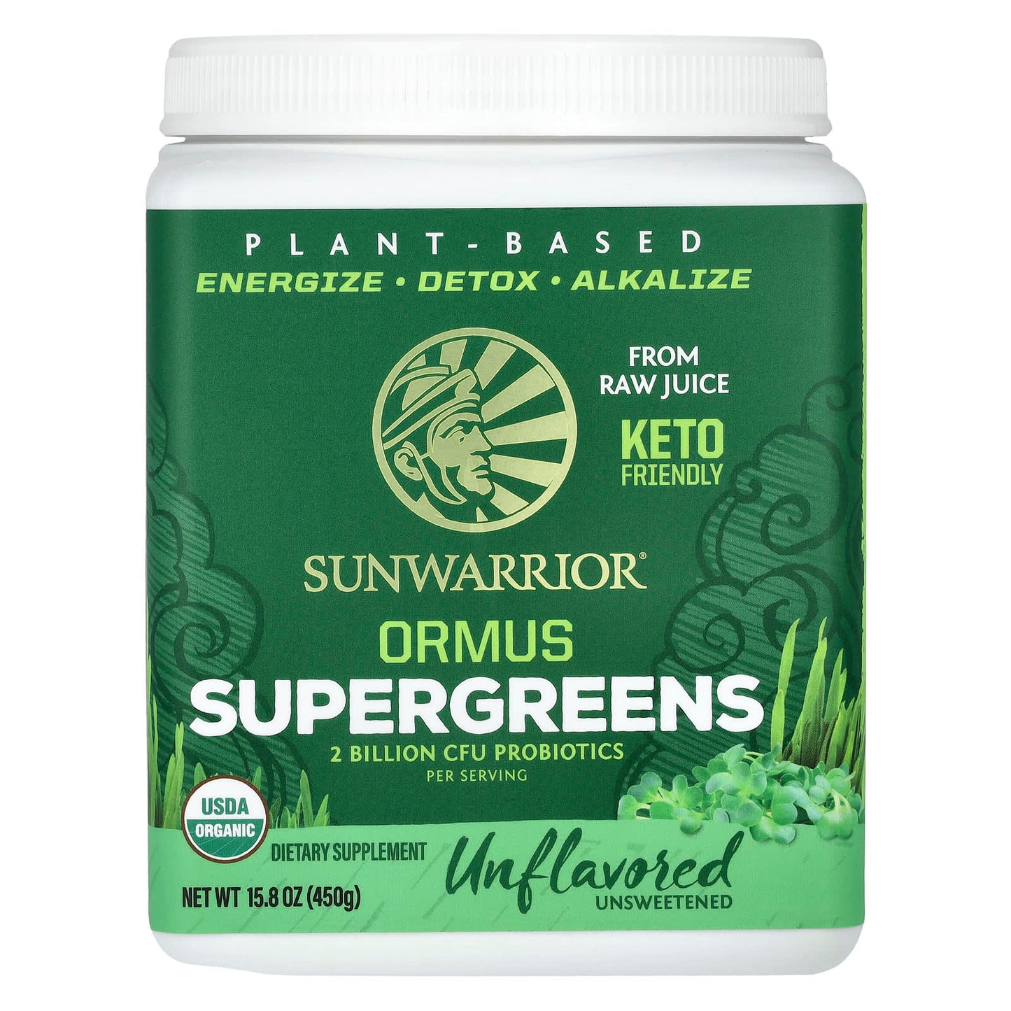 Sunwarrior, Ormus Supergreens, Unflavored, 15.8 oz (450 g) - Image 1