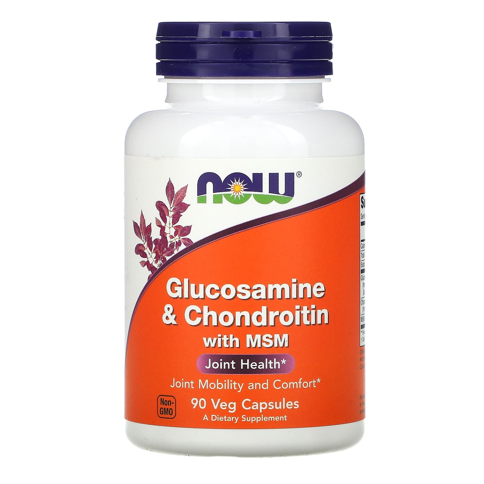NOW Foods, Glucosamine & Chondroitin with MSM, 90 Capsules - Image 1