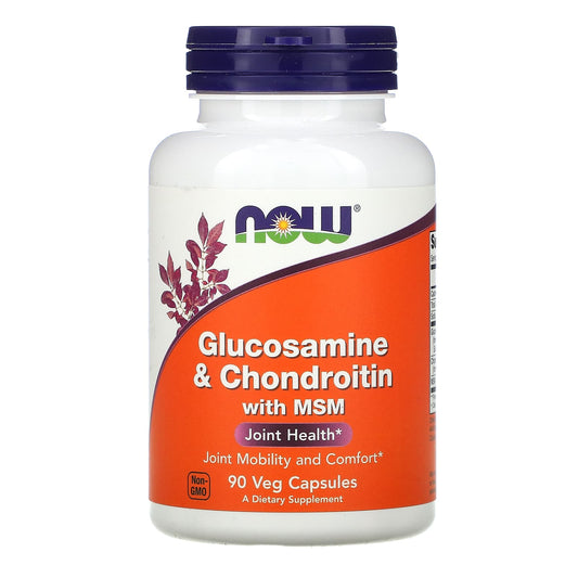 NOW Foods, Glucosamine & Chondroitin with MSM, 90 Capsules - Image 1