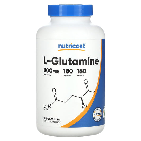 Nutricost, L-Glutamine , 800 mg , 180 Capsules - Image 1