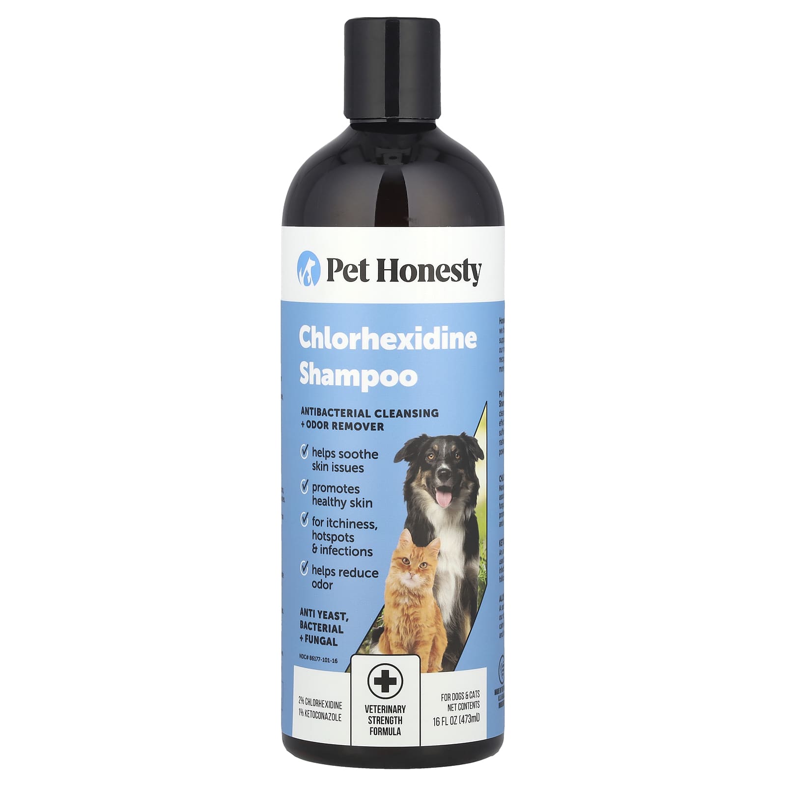 Pet Honesty, Chlorhexidine Shampoo, For Dogs & Cats, 16 fl oz (473 ml) - Image 1