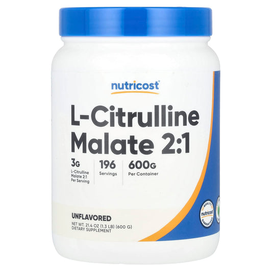 Nutricost, L-Citrulline Malate 2:1, Unflavored, 21.4 oz (600 g) - Image 1